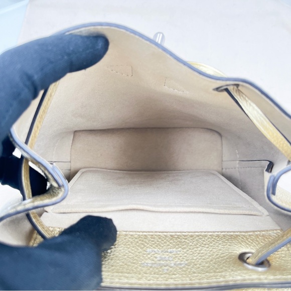 LOUIS VUITTON Lockme Backpack Nano Gold Metallic Calfskin - Picture 13 of 14